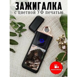 Зажигалка электрическая с зарядкой, подарочная с рисунком Атака Титанов, Энни