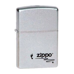 Зажигалка Zippo №205 Footprints с покрытием Satin Chrome, латунь/сталь, серебристая, матовая