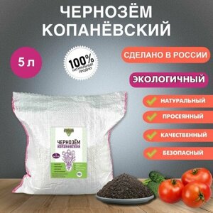 Земля-грунт (Чернозем Копаневский) для комнатных растений и сада 5 литров / 4 кг