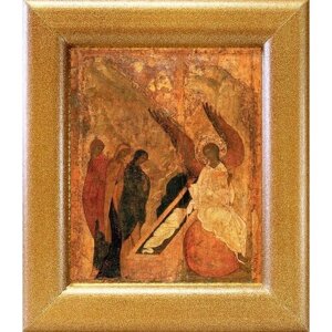 Жены-Мироносицы у Гроба Господня, 1425 - 1427 гг, икона в широкой рамке 14,5*16,5 см
