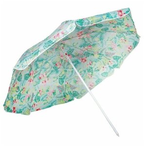 Зонт пляжный d 180см + держатель зонта в комплекте, зеленые листики, с поворотным механизмом, зонт садовый, держатель для зонта, зонт для пикника, зонт от солнца, зонт защитный от дождя, зонт туристический, зонт от