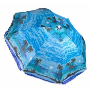Зонт пляжный круглый складной с чехлом, 155 см, принт Ночная лагуна