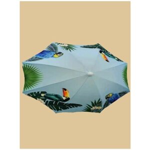 Зонт пляжный, с наклоном, d200cм, h200см, п, э190t, повышенная плотность, фотопечать, 8 спиц, чехол