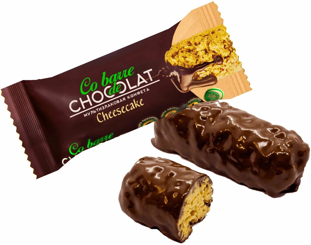 Конфеты мультизлаковые Co Barre De Chocolat c тёмной глазурью со вкусом чизкейк 2 кг от компании choko-city - фото 1
