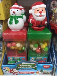 Игрушка Санта и Снеговик с конфетами диспенсер 30г*6шт