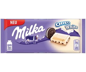 Шоколад белый Milka с печеньем Oreo 100гр