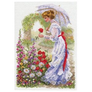 1700 Канва с рисунком 'Матренин Посад'В цветущем саду'37*49 см