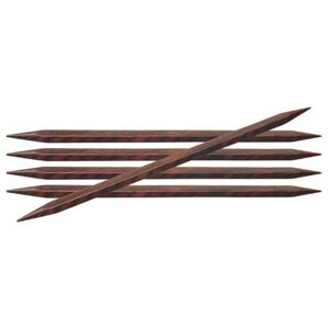 25119 Knit Pro Спицы чулочные для вязания Cubics 8мм /20см дерево, коричневый, 5шт