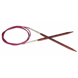 25339 Knit Pro Спицы круговые для вязания Cubics 7мм/80см, дерево, коричневый