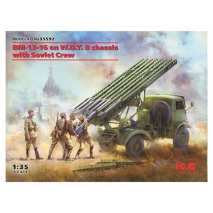 35592 ICM Советская рсзо БМ-13-16 на шасси W. O. T. 8 c расчетом (1:35)