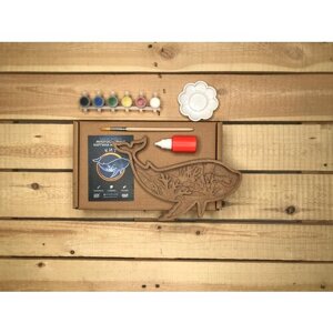 3D картина по номерам Кит коллекция Морские животные, подарочный набор для творчества, многослойное панно из дерева