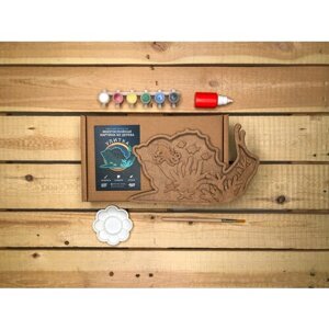 3D картина по номерам Улитка коллекция Морские животные, подарочный набор для творчества, многослойное панно из дерева