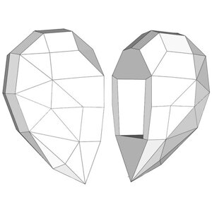 3D конструктор оригами набор для сборки полигональной фигуры "Сердце с подарком"