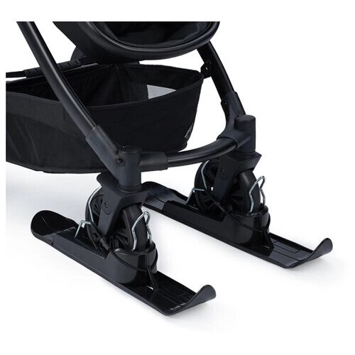 51007, Лыжи для детской коляски Happy Baby, накладки на колёса зимние, универсальные, 2 шт, черные