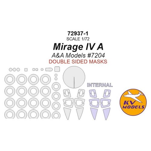 72937-1KV Окрасочная маска Mirage IV A (A&A Models #7204) - двусторонние маски + маски на диски и колеса от компании М.Видео - фото 1