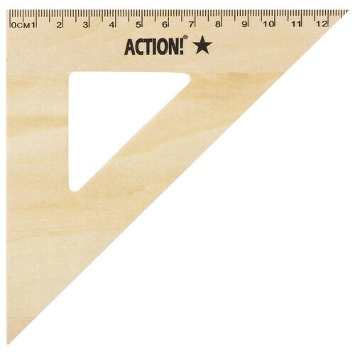 Action! AWR12/45 Треугольник 45*, длина 12см, деревянный, в инд. пакете с европодвесом action! от компании М.Видео - фото 1