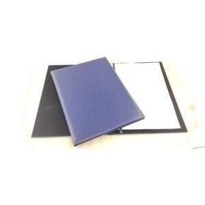 Адресная папка, формат А4, кожа искусственная, синяя. Внутри папки - искуственный бархат