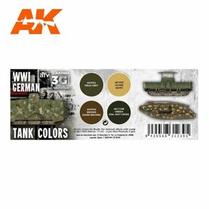 AK11686 набор красок WWI german TANK colors 3G
