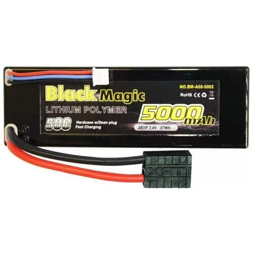 Аккумулятор 50C/5000mah/7.4V 2S1P (hardcase w/Traxxas Plug) Black Magic BM-A50-5002 от компании М.Видео - фото 1