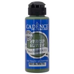 Акриловая краска Cadence Hybrid Glitter Acrylic Paint. Leaf Green HSG-051