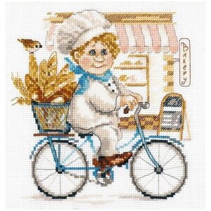 Алиса Набор для вышивания "Пекарь" 16 x 17см (6-10) белый/голубой