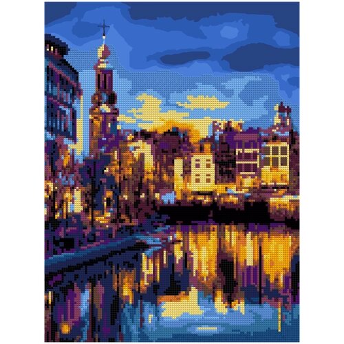 Алмазная мозаика 30*40 см (частичное заполнение) "Канал в Амстердаме" Ам-011 от компании М.Видео - фото 1