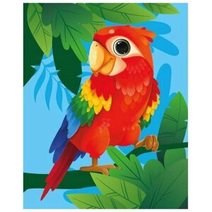 Алмазная мозаика для детей "Яркий попугай" 20х25 см
