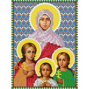 Алмазная мозаика икона Святые Вера Надежда Любовь 17*23 см
