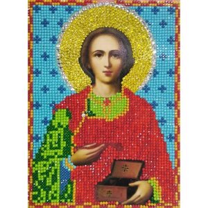 Алмазная мозаика икона Великомученик Пантелеймон 17*23 см