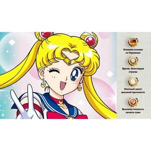Алмазная мозаика Интерьерная картина "Аниме" 30х40 без подрамнике, Набор для творчества, полная выкладка квадратными стразами, Сейлор Мун, Sailor Moon