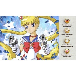 Алмазная мозаика Интерьерная картина "Аниме" 30х40 на подрамнике, Набор для творчества, полная выкладка квадратными стразами, Сейлор Мун, Sailor Moon