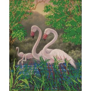 Алмазная мозаика картина Фламинго 35*43,5см