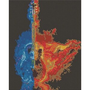 Алмазная мозаика картина Гитара-лед и пламя 35*43,5см