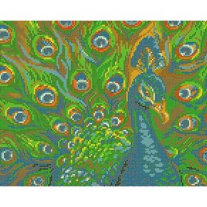 Алмазная мозаика картина Красочный павлин 35*43,5см
