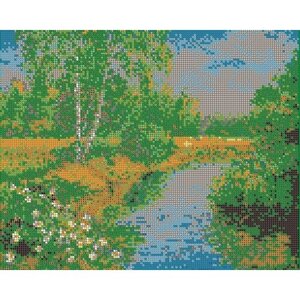 Алмазная мозаика картина Ромашки у реки 35*43,5см