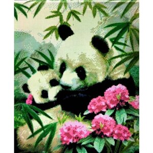 Алмазная мозаика квадратные стразы 40*50 радужная панда, пончик, чёрно-белая, поп-арт, абстракция, животные, саламандра