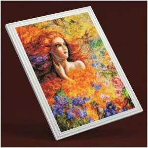Алмазная мозаика "Летний бриз", LG305 / 40х50 см / Полная выкладка / Холст на подрамнике / Картина стразами / Премиум набор