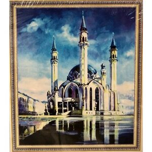 Алмазная мозаика на подрамнике 40*50 "Мечеть" круглые стразы, полная выкладка