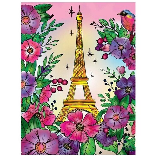 Алмазная мозаика на подрамнике с полным заполнением «Романтичный Париж» 30х40см от компании М.Видео - фото 1