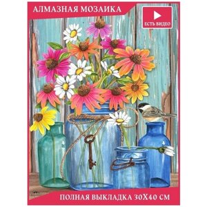 Алмазная мозаика - набор алмазной вышивки Алмазная графика Цветы, 30х40 см