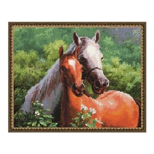 Алмазная мозаика Пара лошадей 40x50 см. от компании М.Видео - фото 1