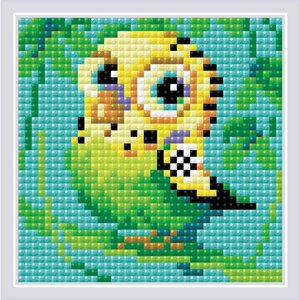 Алмазная мозаика Риолис "Волнистый попугайчик", 10*10 см, АМ0021