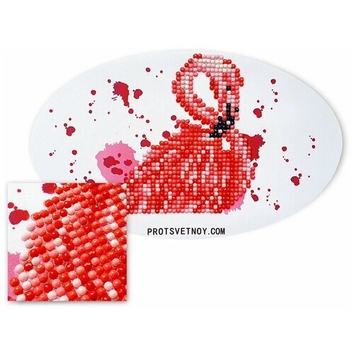 Алмазная мозаика "Розовый фламинго" 22 x 13 см от компании М.Видео - фото 1