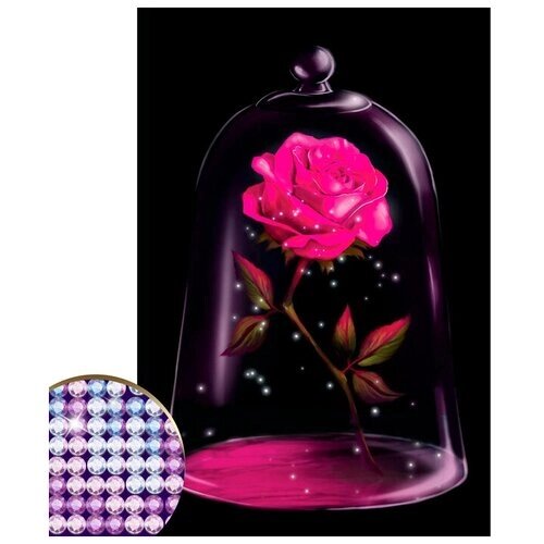 Алмазная мозаика с частичным заполнением «Сказочный цветок» 20х30 см на холсте от компании М.Видео - фото 1