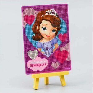 Алмазная мозаика / вышивка / живопись /Disney, Настоящая принцесса "София прекрасная", на подставке, для детей, 10х15 см