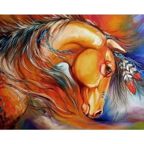 Алмазная мозайка 40х50 полная выкладка Лошадь Конь от компании М.Видео - фото 1