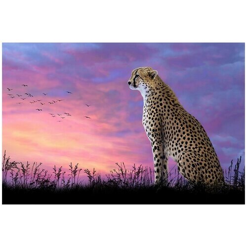 Алмазная вышивка Алмазное Хобби «Леопард на закате», 60x40 см от компании М.Видео - фото 1