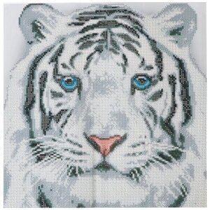 Алмазная вышивка с частичным заполнением «Белый тигр», 37 х 37 см. Набор для творчества
