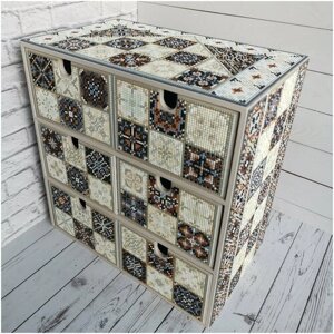 Алмазная вышивка Яркие Грани "Мини-комод Шахматный", размер 31х18х32 см, 17 цветов