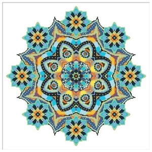 Алмазная вышивка Яркие Грани "Восточная сказка" декор для круглого стола, размер для круглой столешницы диаметром не менее 47,5 см, 13 цветов